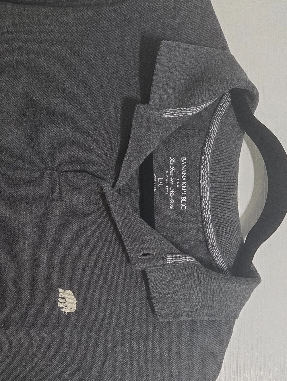 Banana Republic Charcoal Gray Polo Sz L